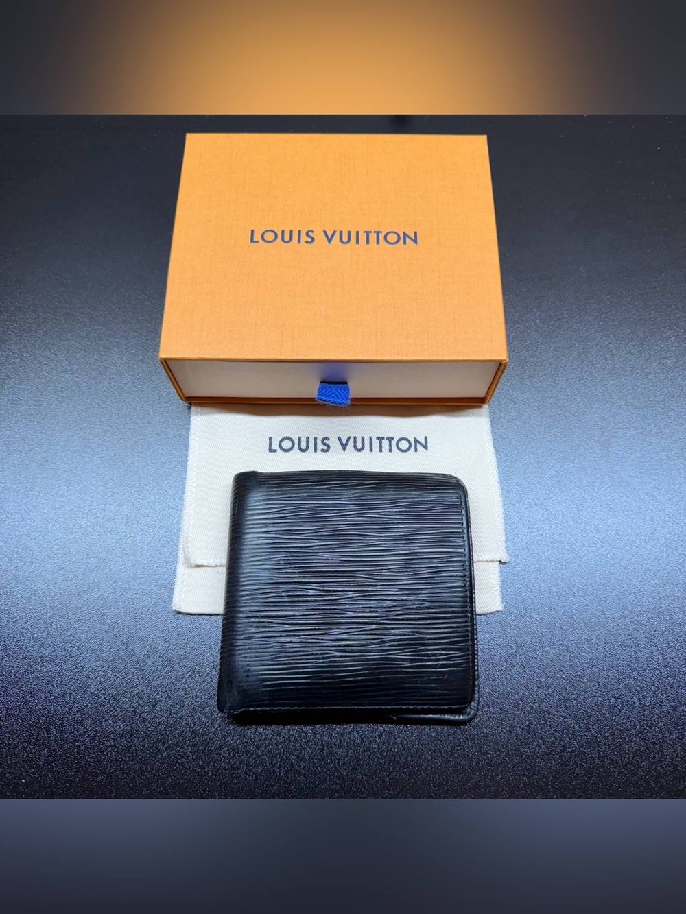 Louis Vuitton Black Epi Marco Bifold Wallet